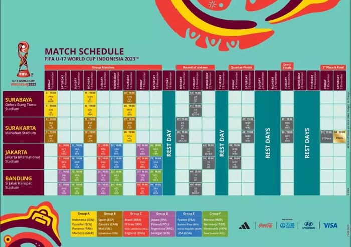 Jadwal Lengkap Piala Dunia U-17 2023 Indonesia Jadwal Lengkap Piala Dunia U-17 2023 Indonesia