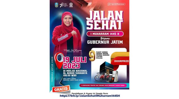 Ada Hadiah Umroh di Jalan Sehat Sambut 1 Muharram 1445 H Bersama Gubernur Khofifah, Yuk Ikutan! Ada Hadiah Umroh di Jalan Sehat Sambut 1 Muharram 1445 H Bersama Gubernur Khofifah, Yuk Ikutan!