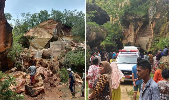 Satu Warga Bangkalan Tertimbun Reruntuhan Batu di Bukit Kapur Arosbaya