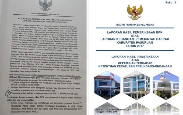 LHP Laporan Keuangan Pemkab Pasuruan Tahun 2017, BPK Temukan Ketidakpatuhan dan Kecurangan LHP Laporan Keuangan Pemkab Pasuruan Tahun 2017, BPK Temukan Ketidakpatuhan dan Kecurangan