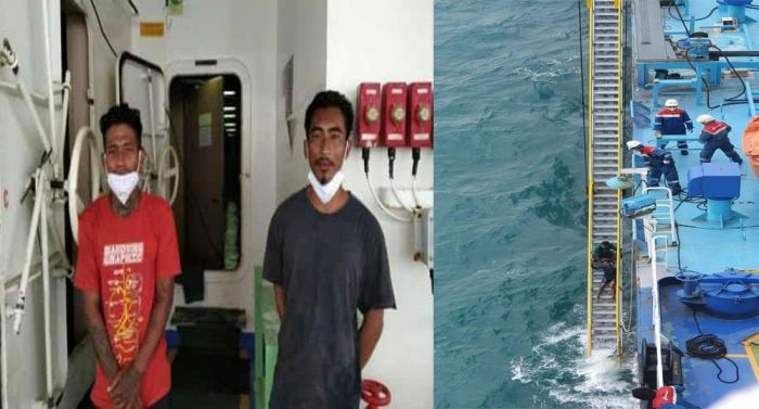 Perahu Terbalik, Dua Nelayan Rajungan dari Tuban Diselamatkan Kapal Tanker MT Galunggung