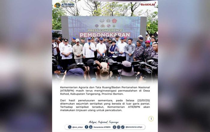 Soal Pagar Laut di Tangerang, Menteri Nusron akan Lakukan Tindakan Tegas Soal Pagar Laut di Tangerang, Menteri Nusron akan Lakukan Tindakan Tegas