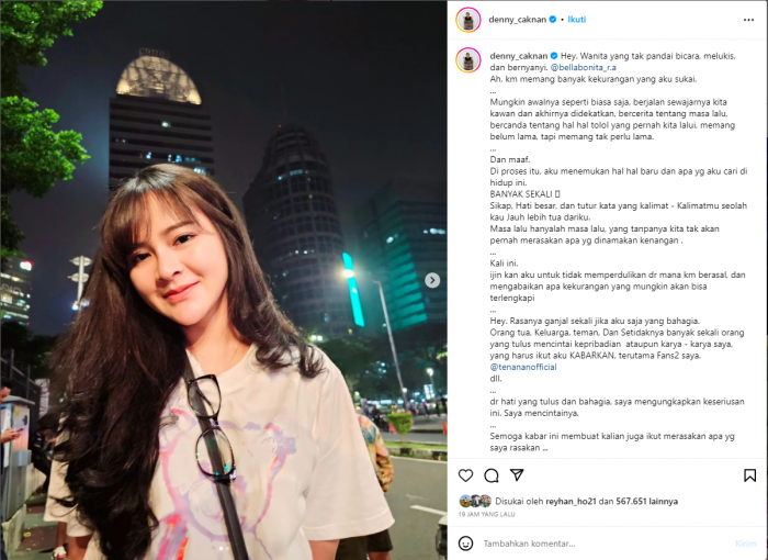 Ungkapkan Rasa Cintanya kepada Bella Bonita di Media Sosial, Denny Caknan Serius! Ungkapkan Rasa Cintanya kepada Bella Bonita di Media Sosial, Denny Caknan Serius!