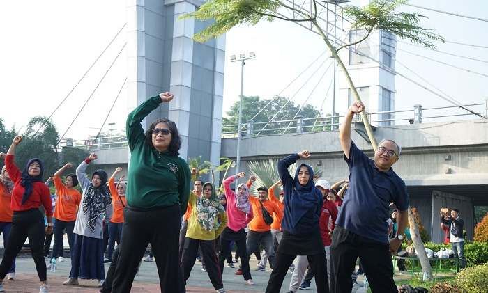 Gawai Bikin Malas Beraktivitas, Pj Wali Kota Kediri Ajak Senam Bersama