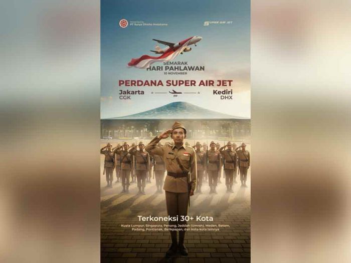 Perdana, Super Jet Air Akan Mendarat di Bandara Dhoho Kediri Saat Momen Hari Pahlawan 2025