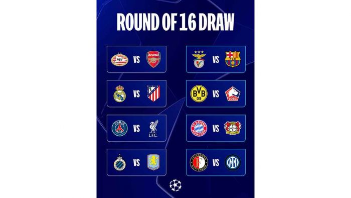 Jadwal Babak 16 Besar Liga Champions 2024-2025 Jadwal Babak 16 Besar Liga Champions 2024-2025