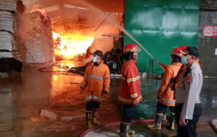 Gudang Pakan Ternak di Taman Sidoarjo Terbakar Gudang Pakan Ternak di Taman Sidoarjo Terbakar