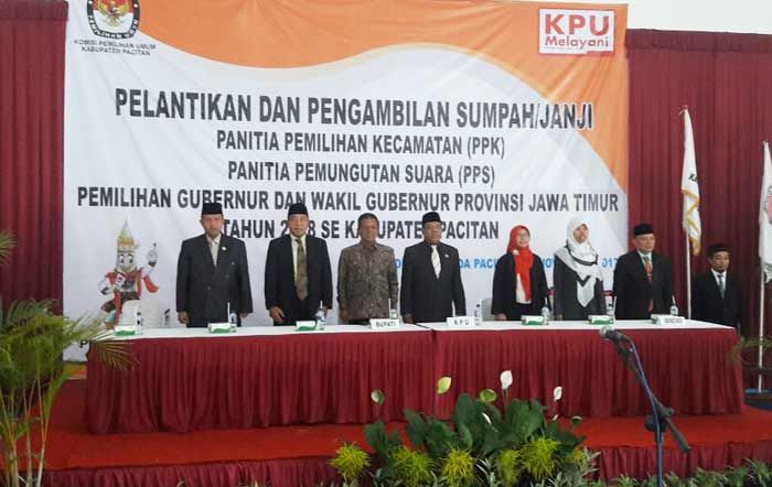 Ratusan Anggota PPK dan PPS di Pacitan Dilantik