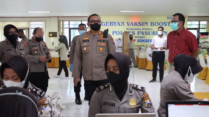 Dukung Percepatan Vaksinasi, Polres Pasuruan Gandeng PT Indofood Gelar Vaksinasi Booster