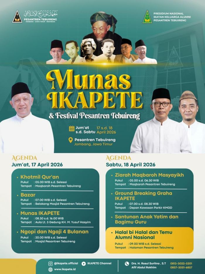Hari Ini Munas Ikapete dan Festival Pesantren Tebuireng 2026 Digelar