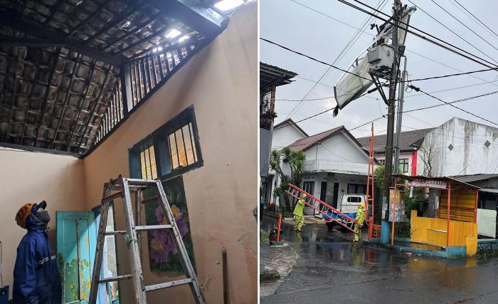 Puting Beliung Terjang Sisir, Atap MTs Hasyim Beterbangan Puting Beliung Terjang Sisir, Atap MTs Hasyim Beterbangan
