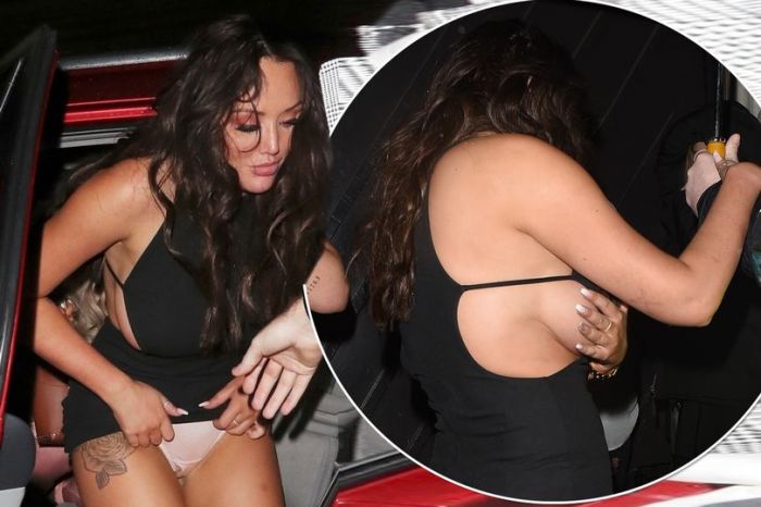 Mabuk, Charlotte Crosby Bingung Lindungi Buah Dada karena Gaun yang Minim