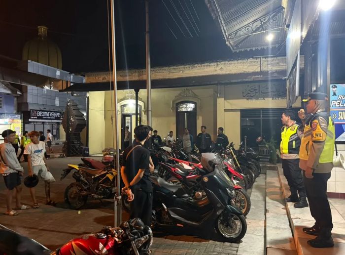 Razia Skala Besar di Babat, Polres Lamongan Amankan 21 Motor Knalpot Brong