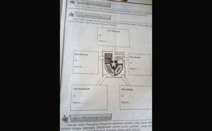Buku Tematik Kelas 4 SD di Jember Menyesatkan, Lambang dan Sila Pancasila Tak Sesuai Buku Tematik Kelas 4 SD di Jember Menyesatkan, Lambang dan Sila Pancasila Tak Sesuai