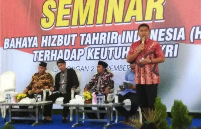 Gandeng Unisla, Polres Lamongan Gelar Seminar Bahaya HTI