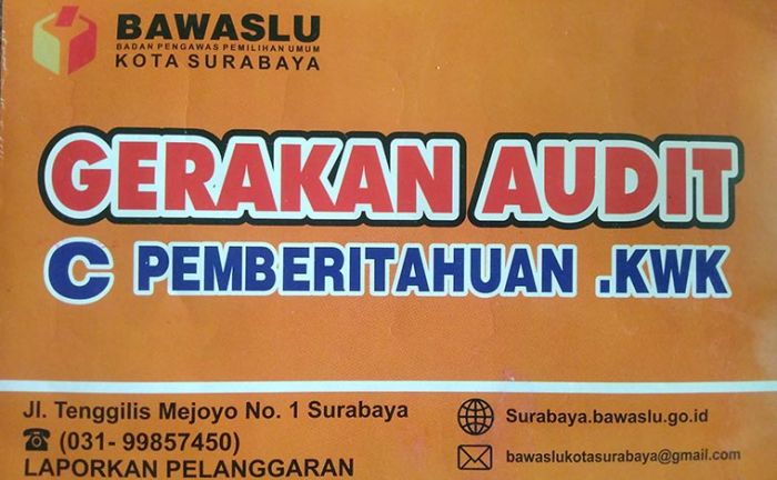 Antisipatif Menjaga Hak Pilih, Bawaslu Surabaya Lakukan Gerakan Audit C Pemberitahuan Secara Acak Antisipatif Menjaga Hak Pilih, Bawaslu Surabaya Lakukan Gerakan Audit C Pemberitahuan Secara Acak