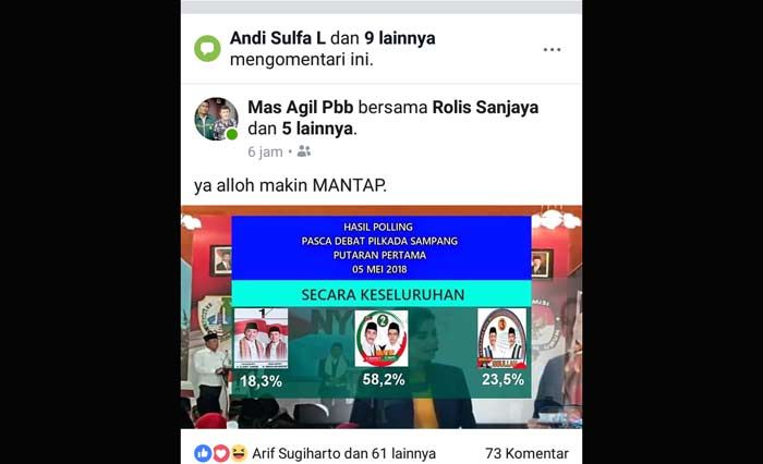 Pro dan Kontra Polling Debat Pilbup Sampang Versi Medsos