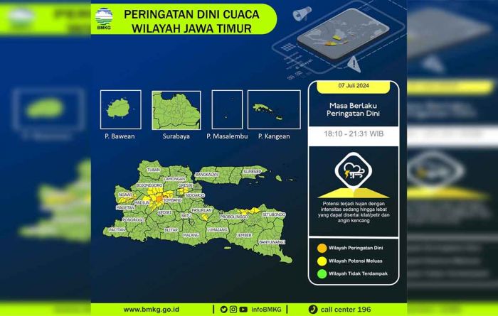 Sejumlah Wilayah di Jawa Timur Berpotensi Hujan saat Malam Sejumlah Wilayah di Jawa Timur Berpotensi Hujan saat Malam