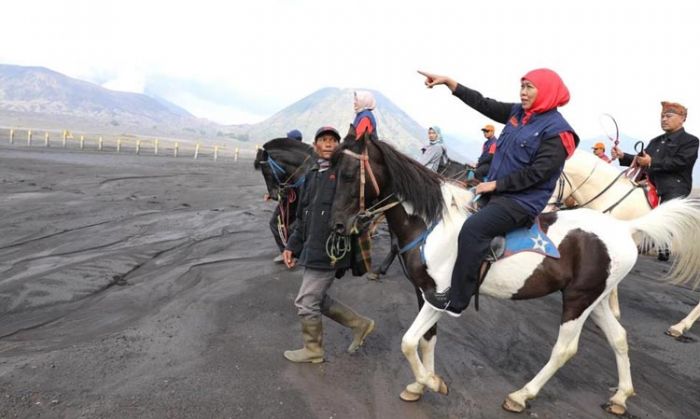 Tunggangi Kuda di Pasir Berbisik, Khofifah Ajak Dialog Masyarakat Tengger Tunggangi Kuda di Pasir Berbisik, Khofifah Ajak Dialog Masyarakat Tengger