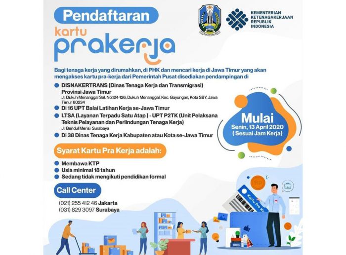 Pemprov Jatim Buka Posko Pendampingan Pendaftaran Program Kartu Prakerja di 56 Lokasi se-Jatim Pemprov Jatim Buka Posko Pendampingan Pendaftaran Program Kartu Prakerja di 56 Lokasi se-Jatim