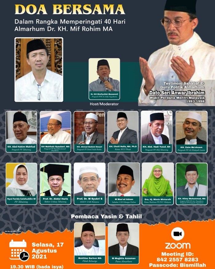 Nanti Malam, Dato Anwar Ibrahim Testimoni pada 40 Hari Wafat Dr Mif, Warek Unhasy Tebuireng Nanti Malam, Dato Anwar Ibrahim Testimoni pada 40 Hari Wafat Dr Mif, Warek Unhasy Tebuireng
