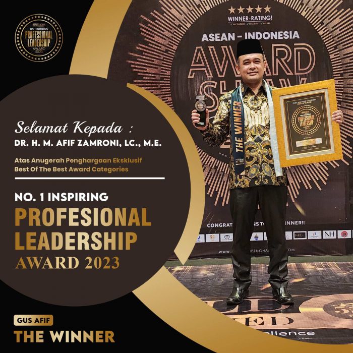 Gus Afif Raih Penghargaan No 1 Inspiring Professional Leadership Award 2023 Gus Afif Raih Penghargaan No 1 Inspiring Professional Leadership Award 2023