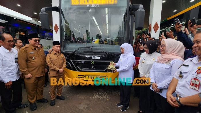 Gubernur Khofifah Resmikan Trans Jatim Koridor IV Mojokerto-Sidoarjo, Gratis 1 Minggu saat Uji Coba
