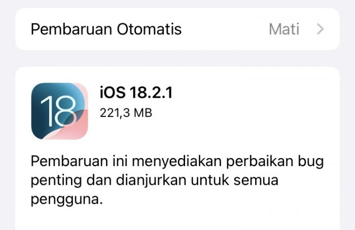 Apple Rilis iOS 18.2.1, Apa yang Diperbaiki? Apple Rilis iOS 18.2.1, Apa yang Diperbaiki?