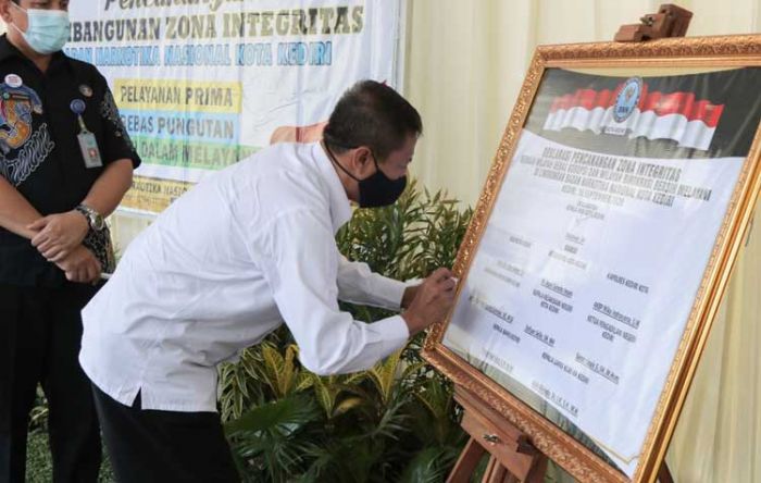 Wujudkan Indonesia Bebas Korupsi, Pemkot Kediri Ikuti Pencanangan Zona Integritas BNN Kota Kediri