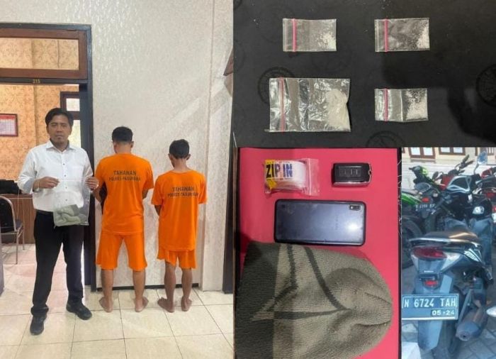 Polres Pasuruan Bekuk 2 Pengedar Sekaligus Pemakai Sabu di Prigen
