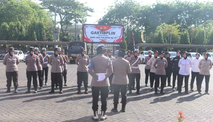Peringati HUT ke-77 Polwan, Polres Pasuruan Gelar Gaktibplin
