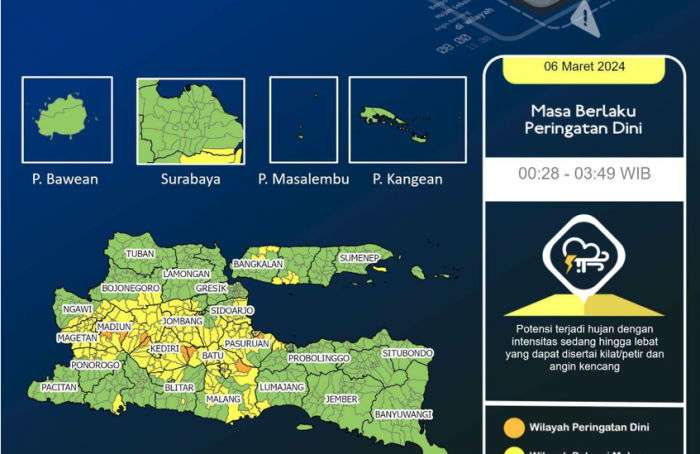 BMKG: Cuaca Hari ini Rabu 6 Maret 2024, Surabaya Raya Masih Potensi Hujan, Kapan Waktunya? BMKG: Cuaca Hari ini Rabu 6 Maret 2024, Surabaya Raya Masih Potensi Hujan, Kapan Waktunya?