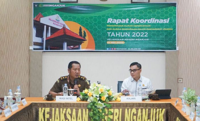 Cegah Aliran Kepercayaan dan Aliran Keagamaan Menyimpang, Kejari Nganjuk Gelar Rakor Pakem