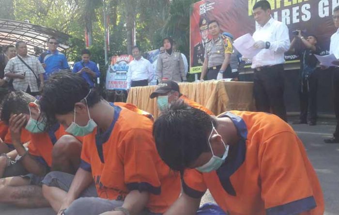 Polres Gresik Bekuk 18 Pengedar dan Pecandu Narkoba