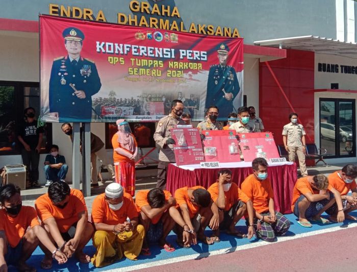 Operasi Tumpas Narkoba Semeru 2021, Polres Bangkalan Amankan 21 Tersangka