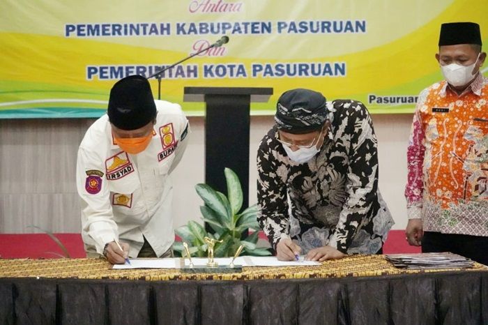 Sepakat Wujudkan Pelayanan Publik Terintegrasi, Pemkot Bersama Pemkab Pasuruan Teken MoU