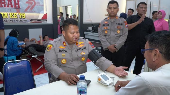 Sambut Hari Bhayangkara ke-79, Polres Pasuruan Gelar Donor Darah