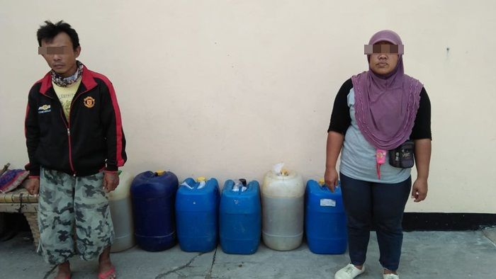 Polisi Ngawi Amankan ​Pasutri Asal Blora Jateng yang Nglangsir BBM Bersubsidi