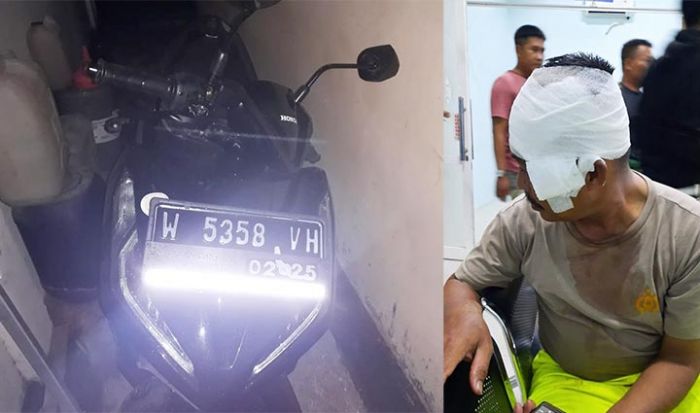 Polisi Anggota Polsek Sukodono Kecelakaan Terjerembap Lubang Jalan, Dapat 3 Jahitan