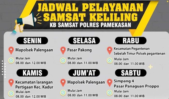 Satlantas Polres Pamekasan Tambah Lokasi Layanan Samsat Keliling, Simak Jadwalnya Satlantas Polres Pamekasan Tambah Lokasi Layanan Samsat Keliling, Simak Jadwalnya
