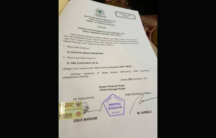 PPP Alot, Golkar Langsung Merekom: Bismillah Insyaallah Khofifah Gubernur Jatim PPP Alot, Golkar Langsung Merekom: Bismillah Insyaallah Khofifah Gubernur Jatim