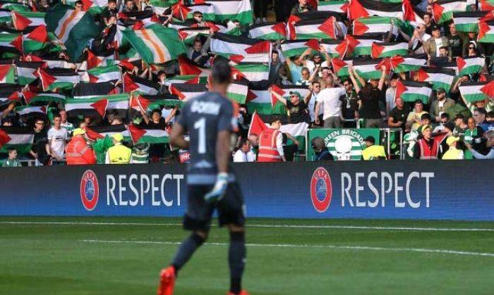 Rakyat Palestina Kibarkan Bendera Merah Putih, Suporter Celtic Kibarkan Bendera Palestina