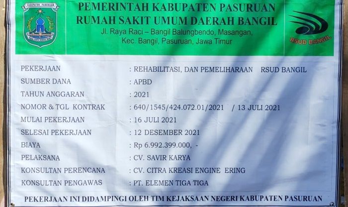 Progres Lamban, RSUD Bangil Optimis Penambahan Gedung dan Ruang Poli Rampung Tepat Waktu Progres Lamban, RSUD Bangil Optimis Penambahan Gedung dan Ruang Poli Rampung Tepat Waktu