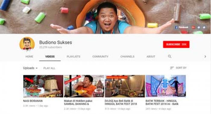 Budiono Sukses Jadi Youtuber Khusus Makanan Budiono Sukses Jadi Youtuber Khusus Makanan