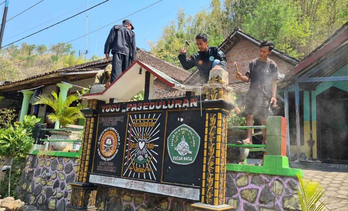 Tugu Perguruan Silat di Wilayah Hukum Polres Kediri Kota Mulai Ditertibkan dengan Sukarela