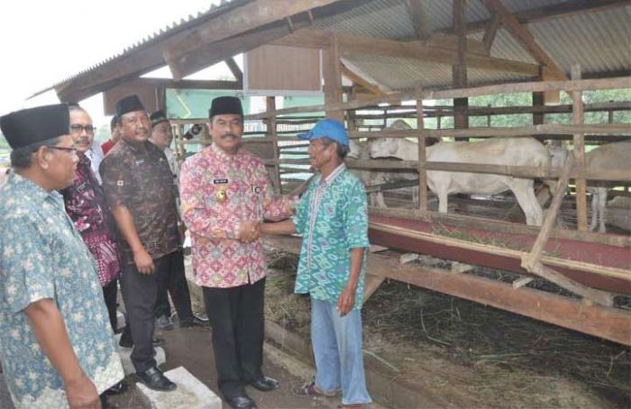 Wabup Gresik Serahkan Bantuan 40 Ekor Kambing