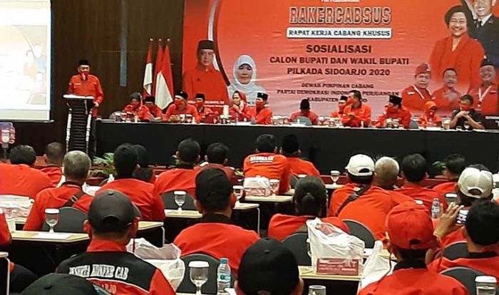 Hadiri Rakercabsus PDIP Sidoarjo, Kelana Semangat Menangkan Pilbup 2020