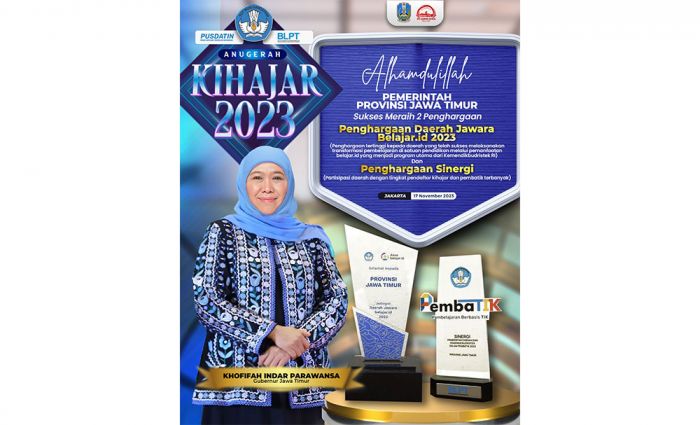 Jatim Sabet 2 Penghargaan Anugerah Ki Hajar 2023, Khofifah: Bukti Tekad Guru Melek Teknologi