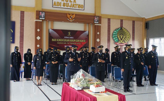 Lapas Pemuda Madiun Ikuti Upacara Hari Dharma Karyadhika Secara Virtual