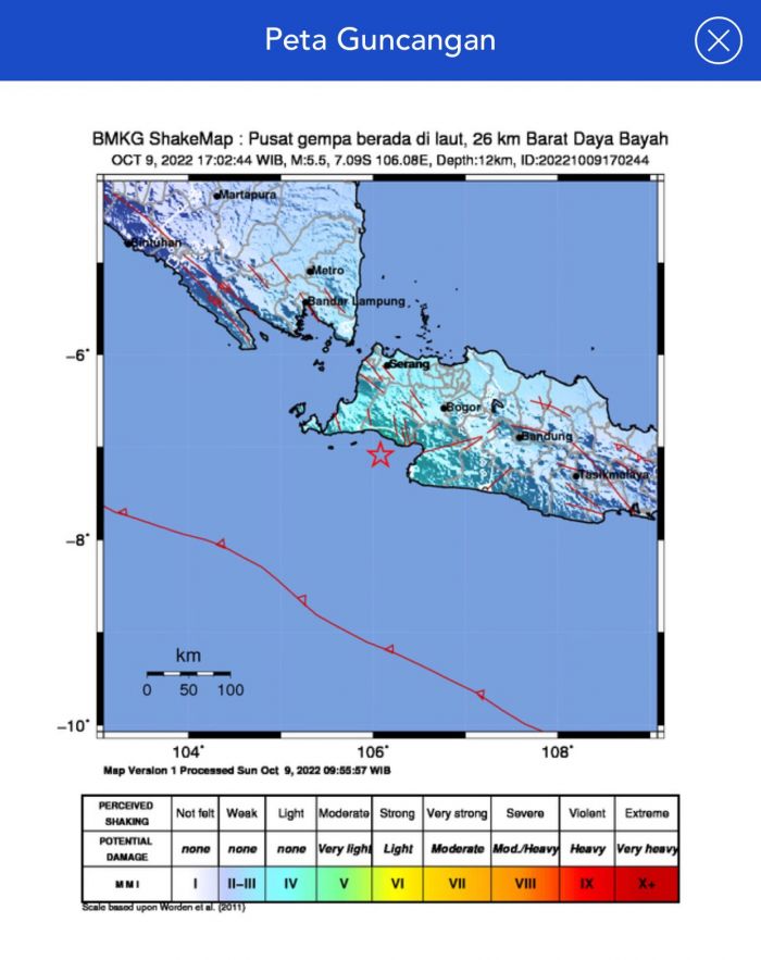 Gempa 5,5 Magnitudo Guncang Barat Daya Bayah. BMKG : Tak Berpotensi Tsunami Gempa 5,5 Magnitudo Guncang Barat Daya Bayah. BMKG : Tak Berpotensi Tsunami